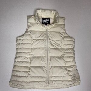 Lands' End Cream Puffer Vest